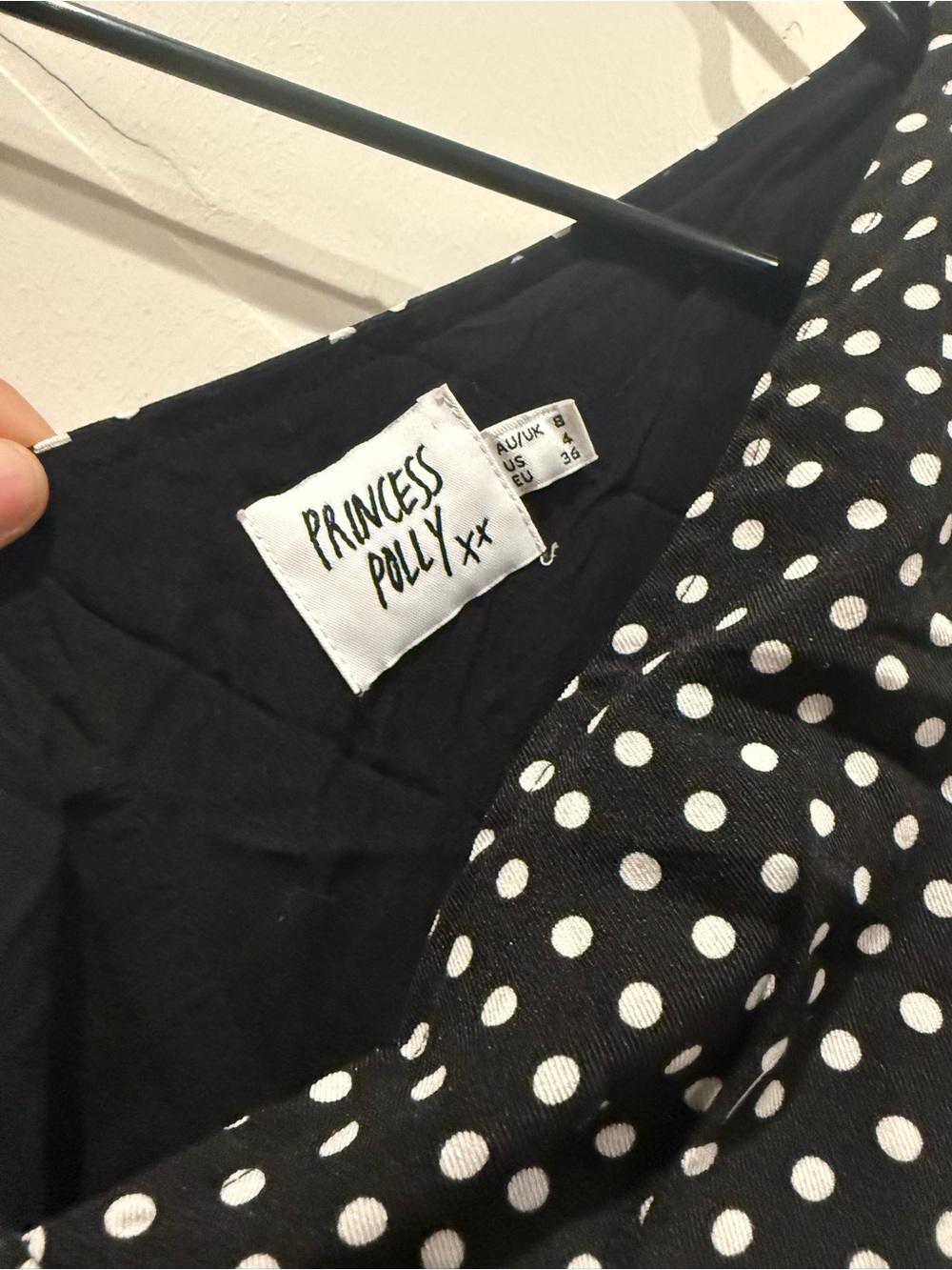 Princess Polly Nellie Mini Dress Black Polka Dot - Picture 2 of 4